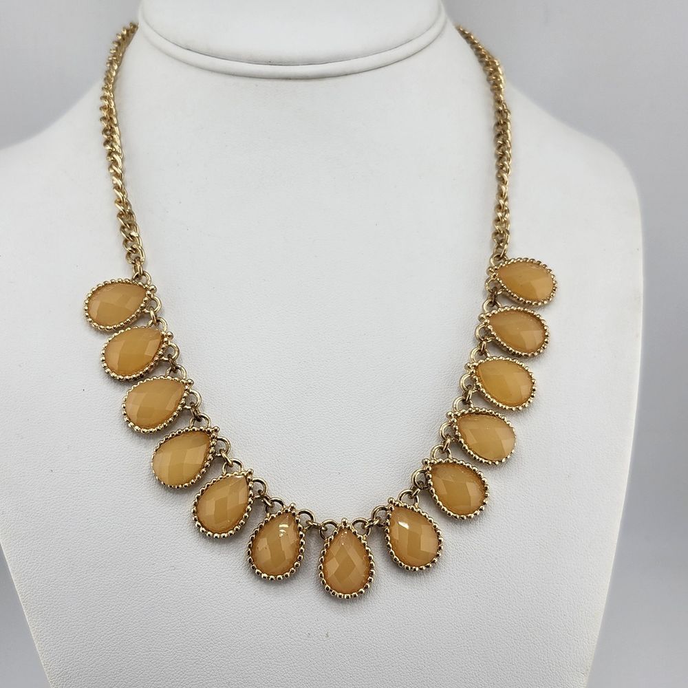 Peach And Gold Tone‎ Necklace